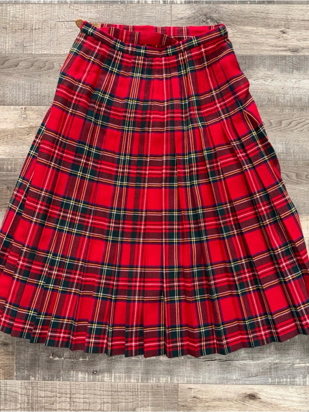 Vintage 60s? St Michael London Red Tartan Wrap Skirt with Buckle Detail - Picture 6 of 7